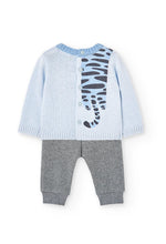 Cargar imagen en el visor de la galería, Conjunto Suéter Azul Pantalón Gris