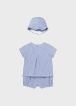 Cargar imagen en el visor de la galería, Conjunto Camisa y Short con Gorrito Rayas