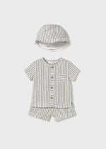 Cargar imagen en el visor de la galería, Conjunto Camisa y Short Rayas con Gorrito
