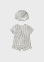 Cargar imagen en el visor de la galería, Conjunto Camisa y Short Rayas con Gorrito