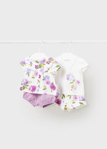 Cargar imagen en el visor de la galería, Conjunto Camiseta Short Flores Lila