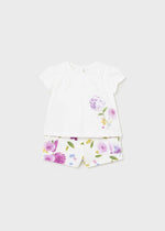 Cargar imagen en el visor de la galería, Conjunto Camiseta Short Flores Lila