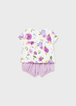 Cargar imagen en el visor de la galería, Conjunto Camiseta Short Flores Lila