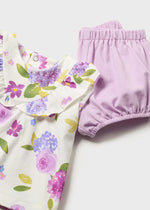 Cargar imagen en el visor de la galería, Conjunto Camiseta Short Flores Lila