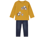 Cargar imagen en el visor de la galería, Conjunto Camiseta Mostaza Pantalón Mezclilla
