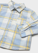 Cargar imagen en el visor de la galería, Conjunto Camisa Azul Pantalón Avellana