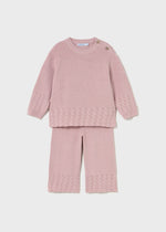Cargar imagen en el visor de la galería, Conjunto Suéter Pantalón Tejido Rosa