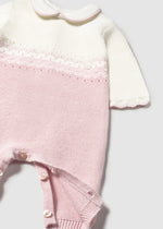 Cargar imagen en el visor de la galería, Mameluco Tejido Blanco y Rosa