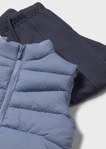 Cargar imagen en el visor de la galería, Conjunto Chaleco Azul Camiseta y Pantalón