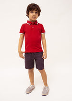 Cargar imagen en el visor de la galería, Conjunto Polo Roja Short Lino
