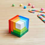 Cargar imagen en el visor de la galería, Cubo de madera arcoiris 3D