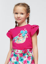 Cargar imagen en el visor de la galería, Conjunto Camiseta Fucsia Short Estampado