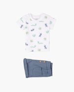 Cargar imagen en el visor de la galería, Conjunto Camiseta Bichitos Short Azul
