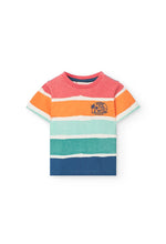 Cargar imagen en el visor de la galería, Conjunto Camiseta Rayas Short Naranja