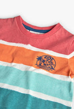 Cargar imagen en el visor de la galería, Conjunto Camiseta Rayas Short Naranja