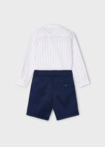 Cargar imagen en el visor de la galería, Conjunto Camisa Rayas Short Marino