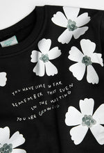 Cargar imagen en el visor de la galería, Conjunto Sudadera Negra Flores Leggings