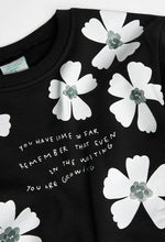 Cargar imagen en el visor de la galería, Conjunto Sudadera Negra Flores Leggings