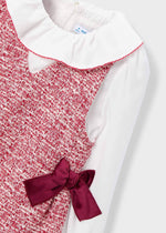 Cargar imagen en el visor de la galería, Vestido Tweed Rojo Moños