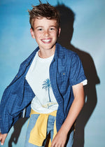 Cargar imagen en el visor de la galería, Conjunto Camisa Azul con Camiseta