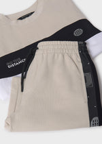 Cargar imagen en el visor de la galería, Conjunto Camiseta y Short Beige Negro