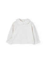 Cargar imagen en el visor de la galería, Conjunto Vestido Gris Moño Blusa Lunares