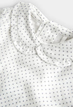 Cargar imagen en el visor de la galería, Conjunto Vestido Gris Moño Blusa Lunares