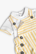 Cargar imagen en el visor de la galería, Overol Rayas Amarillo con Polo