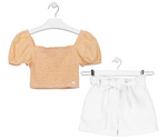 Cargar imagen en el visor de la galería, Conjunto Blusa Cuadros Short Blanco