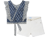 Cargar imagen en el visor de la galería, Conjunto Blusa Estampada Short Blanco