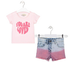 Cargar imagen en el visor de la galería, Conjunto Camiseta Rosa Short Tie Dye