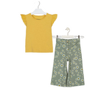 Cargar imagen en el visor de la galería, Conjunto Camiseta Mostaza Pantalón Flores