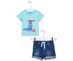 Cargar imagen en el visor de la galería, Conjunto Camiseta Animales Short Mezclilla
