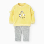 Cargar imagen en el visor de la galería, Conjunto Sudadera Pingüinos Pantalón Gris