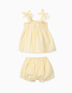 Cargar imagen en el visor de la galería, Conjunto Blusa y Short Rayas Amarillo