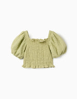 Cargar imagen en el visor de la galería, Conjunto Blusa Verde Falda Blanca