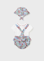 Cargar imagen en el visor de la galería, Conjunto Vestido Flores Camiseta y Gorrito