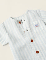 Cargar imagen en el visor de la galería, Conjunto Camisa Rayas Short Azul