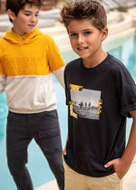 Cargar imagen en el visor de la galería, Camiseta Negra y Mostaza Surf