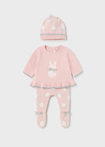 Cargar imagen en el visor de la galería, Conjunto Tejido Rosa con Gorrito