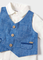 Cargar imagen en el visor de la galería, Conjunto Camisa Chaleco y Short Azul