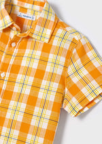 Cargar imagen en el visor de la galería, Conjunto Camisa Naranja Short Piedra