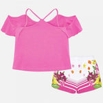 Cargar imagen en el visor de la galería, Conjunto Blusa Rosa Short Flores