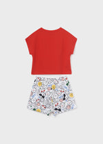 Cargar imagen en el visor de la galería, Conjunto Camiseta Roja Short Caritas