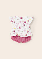 Cargar imagen en el visor de la galería, Conjunto Camiseta Flores Short Rosa