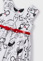Cargar imagen en el visor de la galería, Vestido Estampado Cinto Rojo