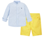 Cargar imagen en el visor de la galería, Conjunto Camisa Azul Short Amarillo