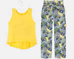 Cargar imagen en el visor de la galería, Conjunto Blusa Amarilla Pantalón Estampado