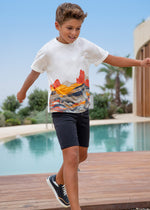 Cargar imagen en el visor de la galería, Conjunto Camisa Estampada Short Negro