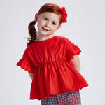 Cargar imagen en el visor de la galería, Conjunto Blusa Roja Short Estampado